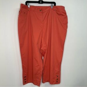 Ruby Rd. Women's Cropped Pants – Vibrant Coral in Size 22W